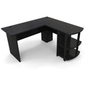 Black L-Shaped Computer Desk D104