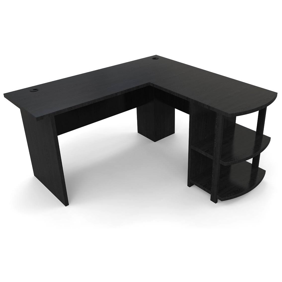 Black L-Shaped Computer Desk D104