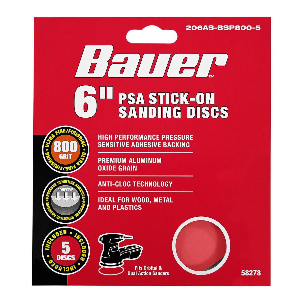 6 in. 800 Grit PSA Sanding Discs 5 Pack S1894