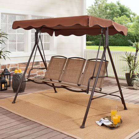 Outdoor Porch 3 Person Swing with Canopy V217