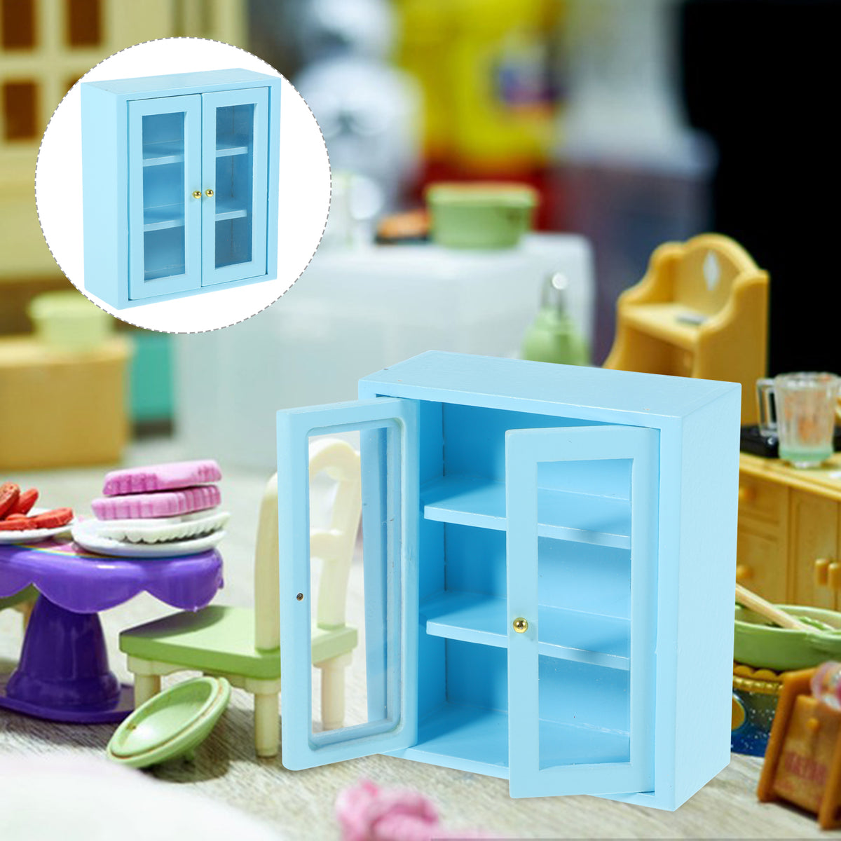 Wooden Miniature Cabinet Model Tiny House Ornament U190020