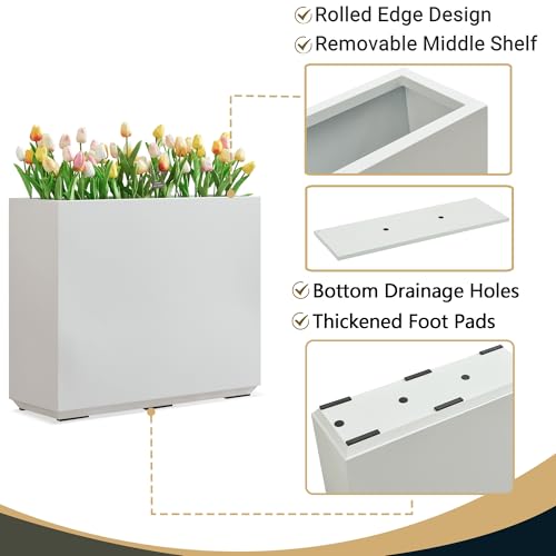 White 38Lx10Wx30H Heavy Outdoor Planter Box Z3768