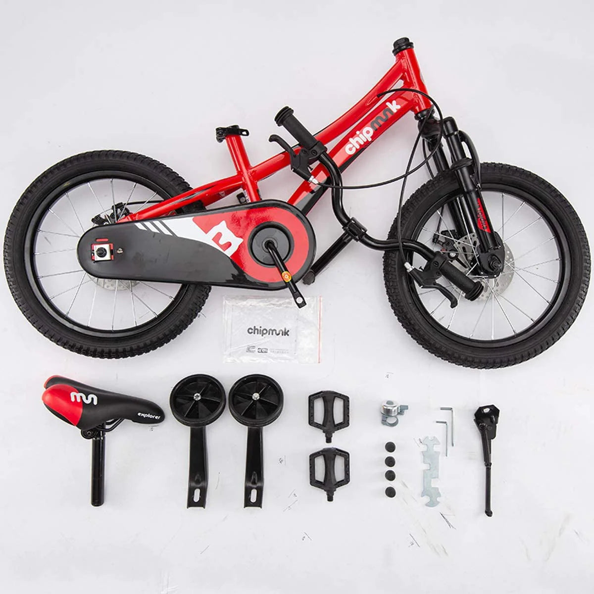 16 Inch Front Suspension Disc Brakes Red Kids Bike L6224