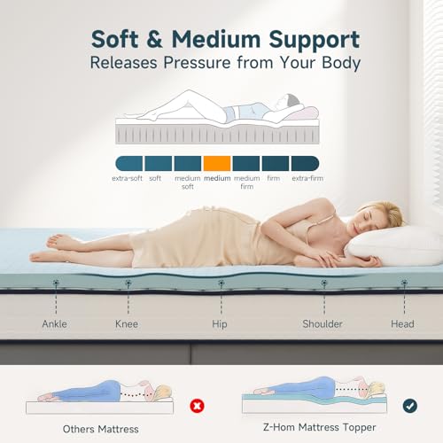 3 Inch Queen Memory Foam Mattress Topper White N35174