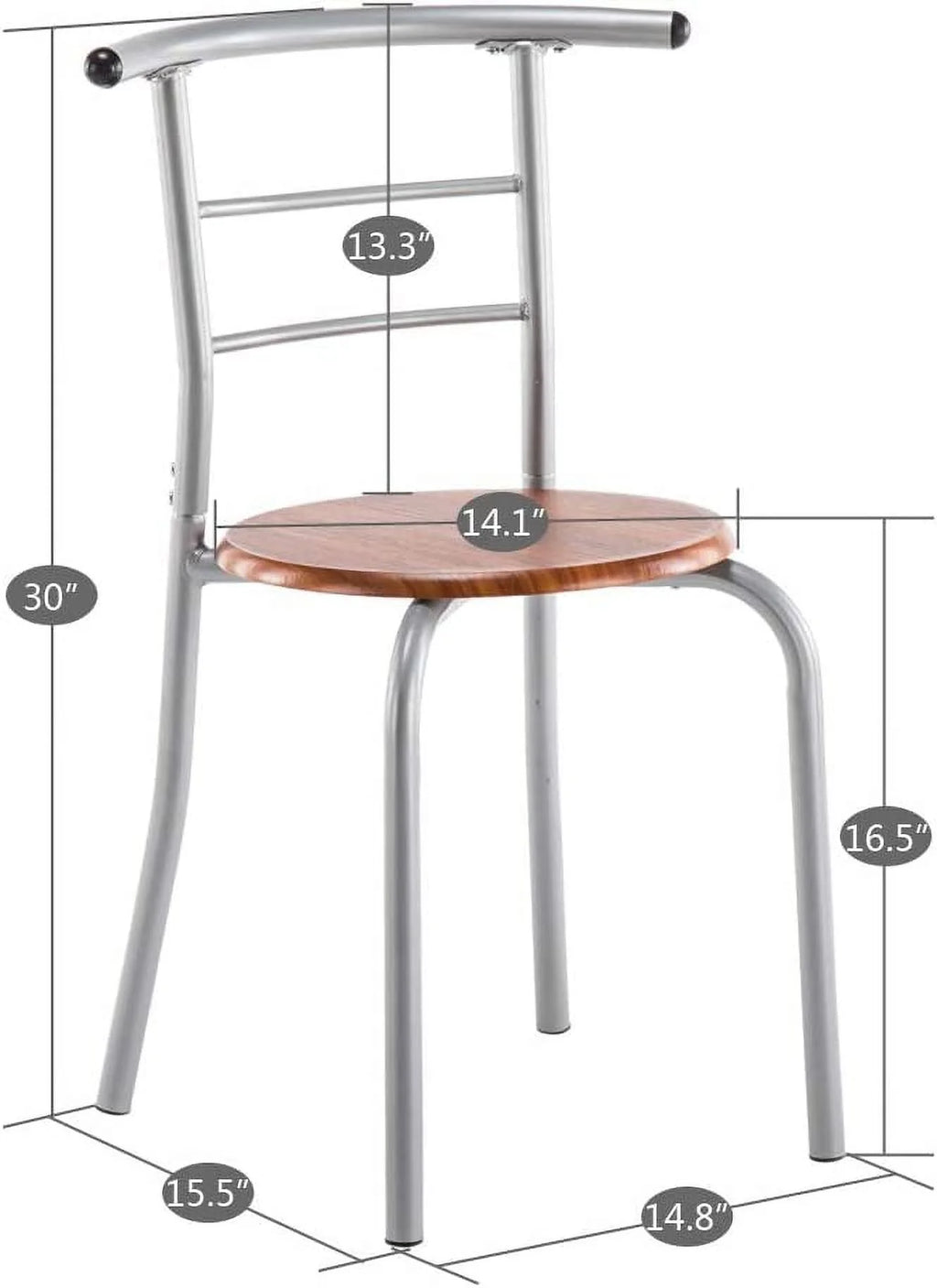 3 Piece Dining Set with Metal Frame (Brown) B8158
