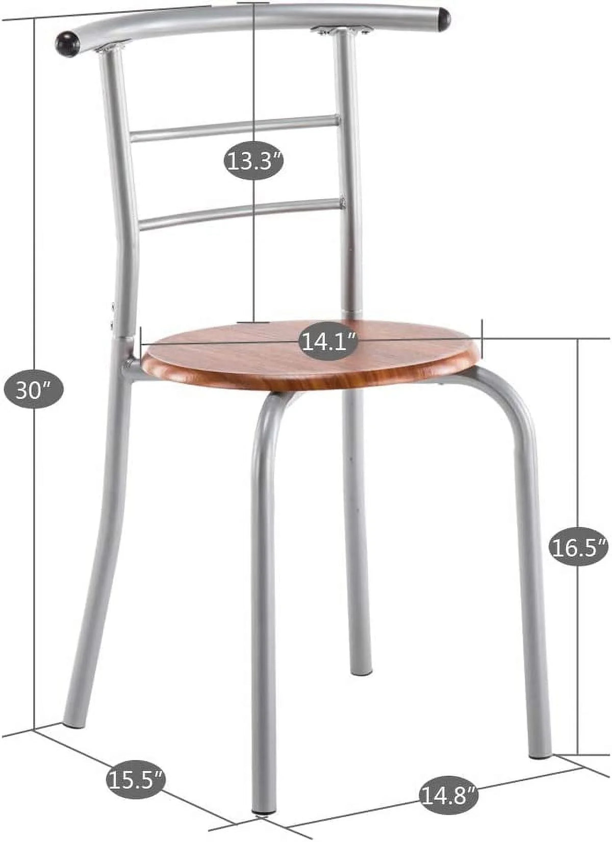 3 Piece Dining Set with Metal Frame (Brown) B8158