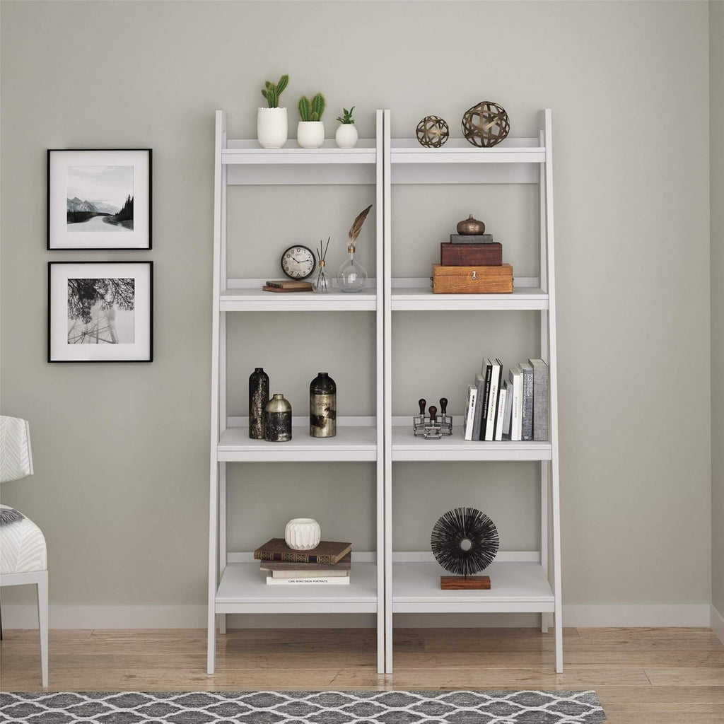 Black 4 Shelf Ladder Bookcase D743328