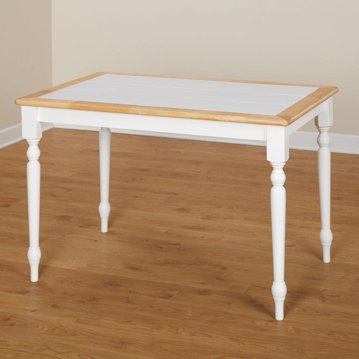 White Natural Tile Top Table W5353