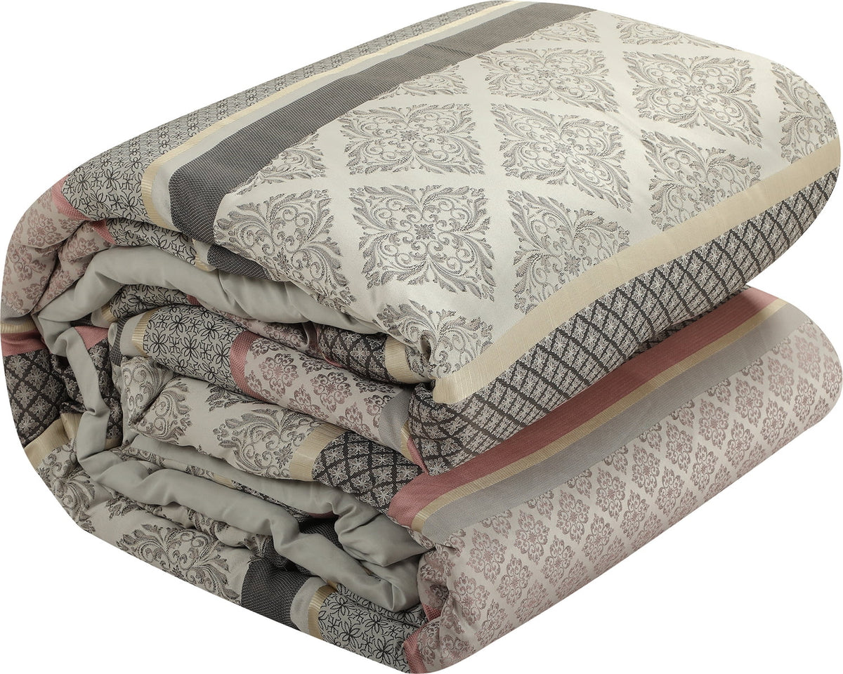 Blush King Size 7 Piece Jacquard Comforter Set C36777