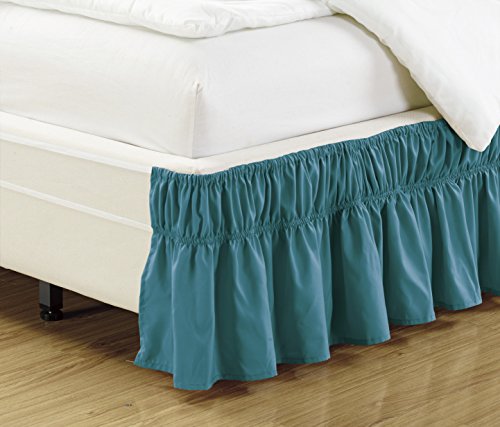 Queen-King Solid Grey Elastic Bed Skirt L191937