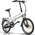 20 inch White 20 Folding Electric Bike with 36V 250W Removable Lithium-Ion Battery X196