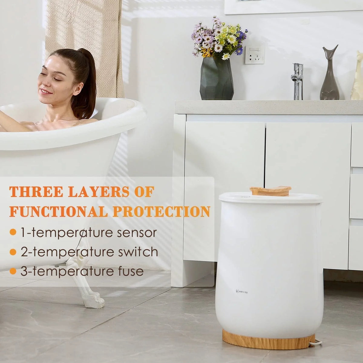 White Bucket Towel Warmer F178
