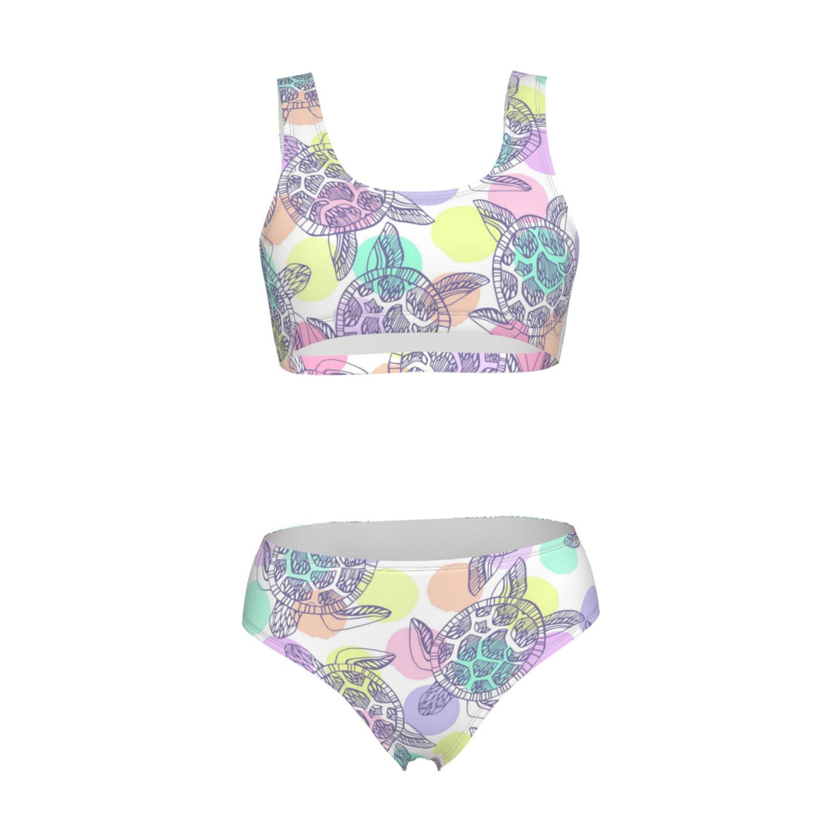 Sea Turtles Women'S Two Piece Bikini Swimsuit High Waisted W1945