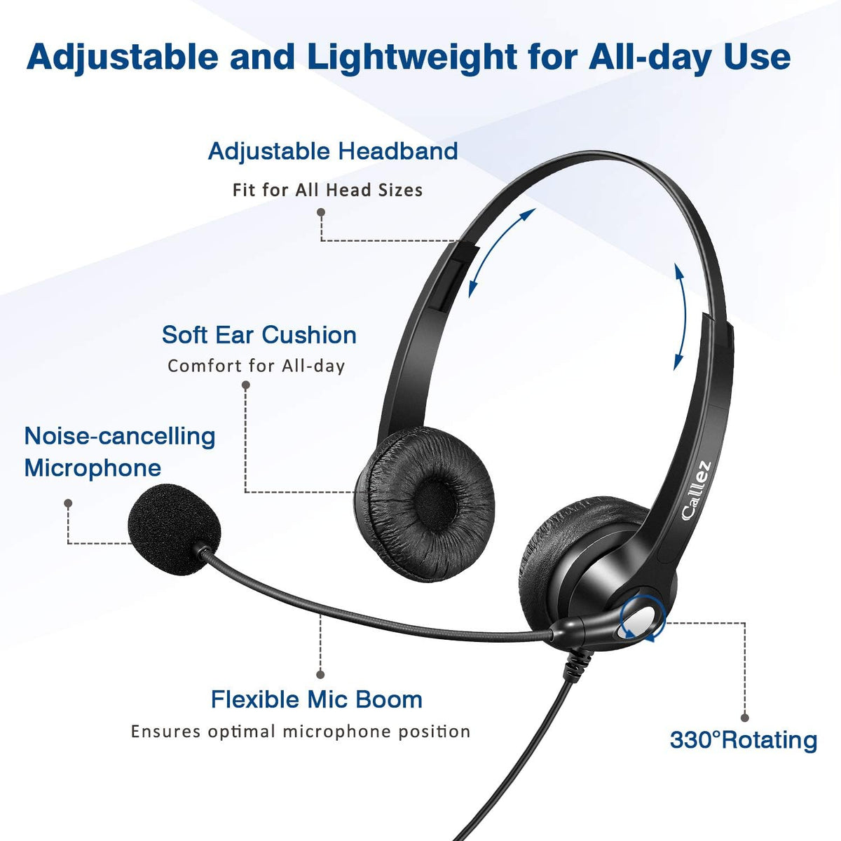 USB Headset with Microphone Noise Cancelling Pack of 2 Y7914