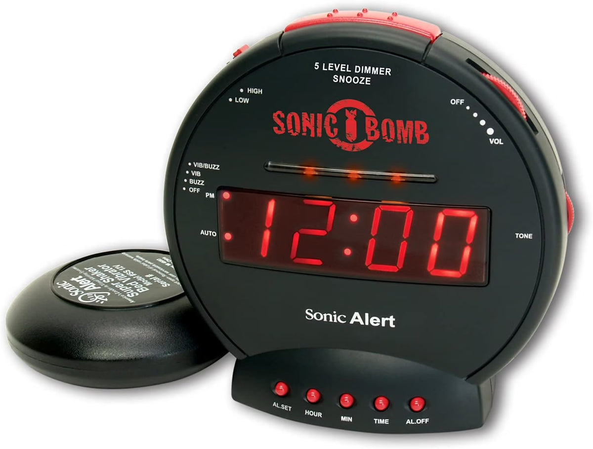 Black Dual Extra Loud Alarm Clock with Bed Shaker N627671