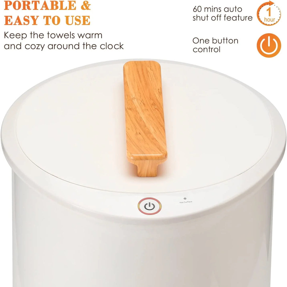 White Bucket Towel Warmer F178