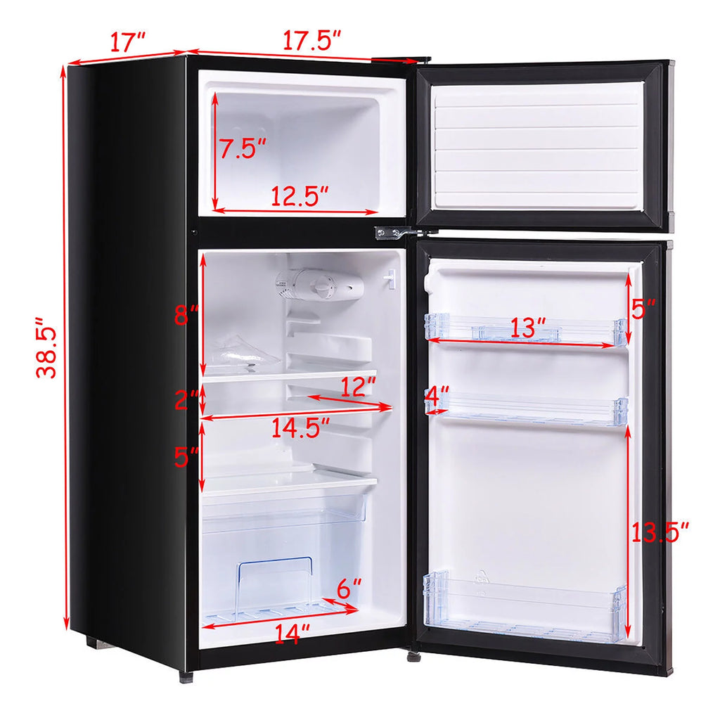 2 Doors 3.4 cu ft. Compact Mini Refrigerator Freezer Z258894