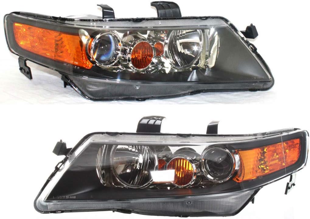 Acura TSX Headlight 2006 2007 2008 Pair HID B652