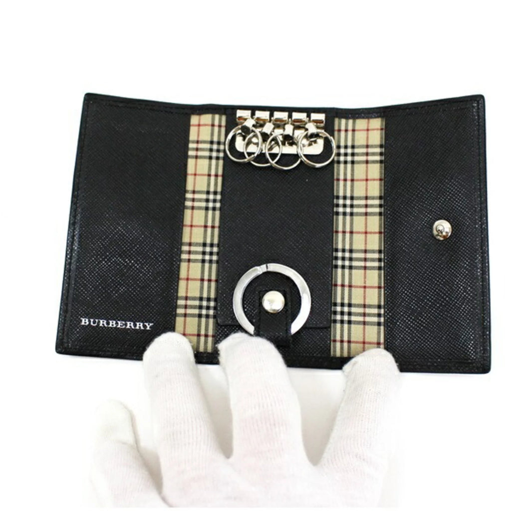 Black Embossed Leather Key Case E14890