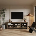 Brown 70 Inch TV Media Console with 3 Storage Cabinets O79110