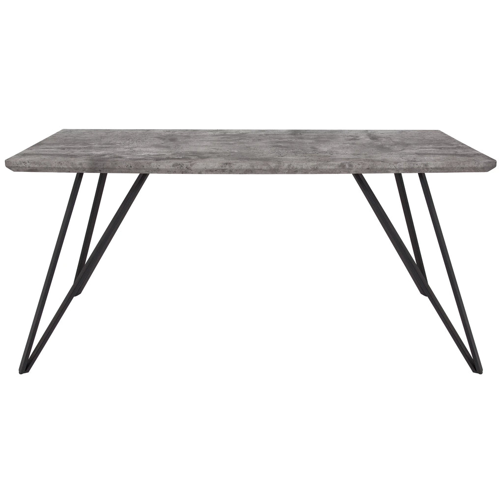 Rectangular Dining Table Faux Concrete Finish N6482