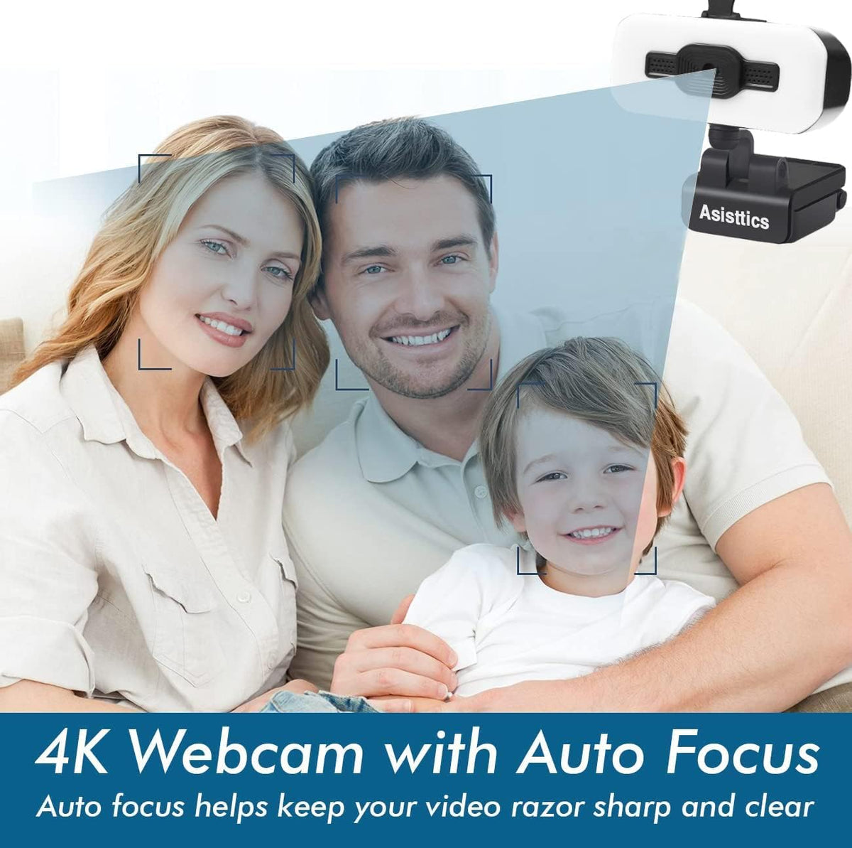 4K Webcam with Microphone and Ring Light D262404