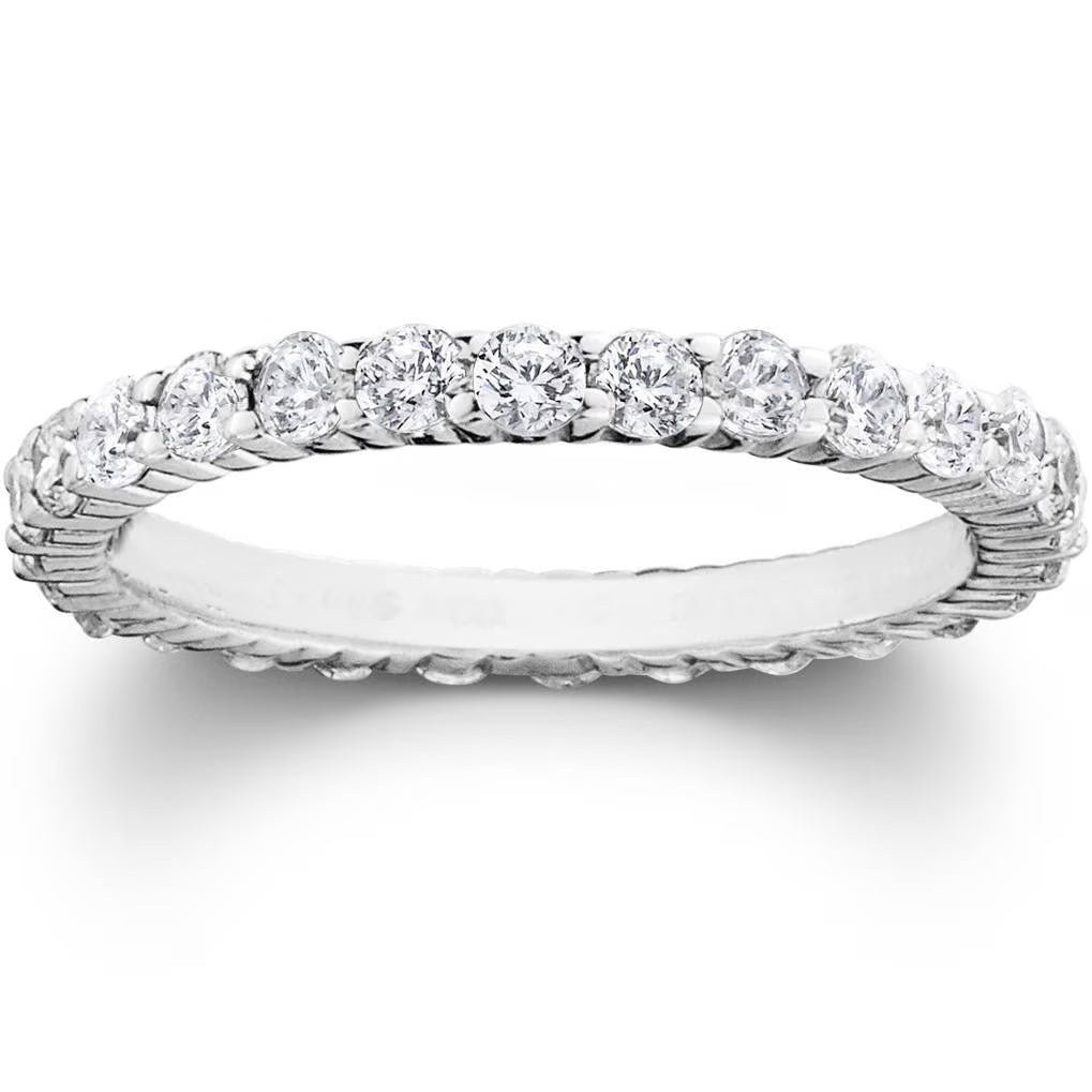 1ct Prong Diamond Eternity Ring 14K White Gold J9034
