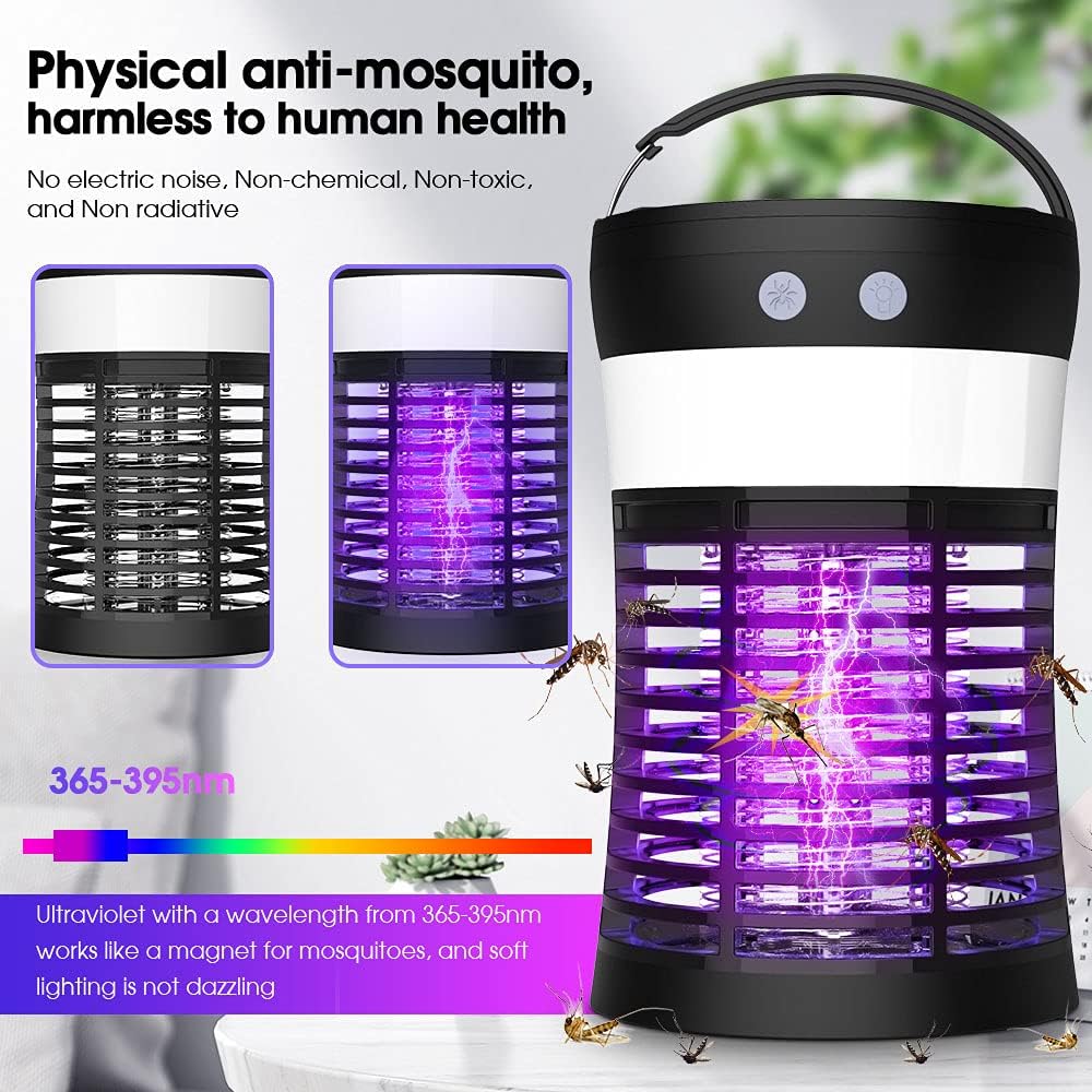 Solar Powered Electric Bug Zapper with Camping Lantern Z45782