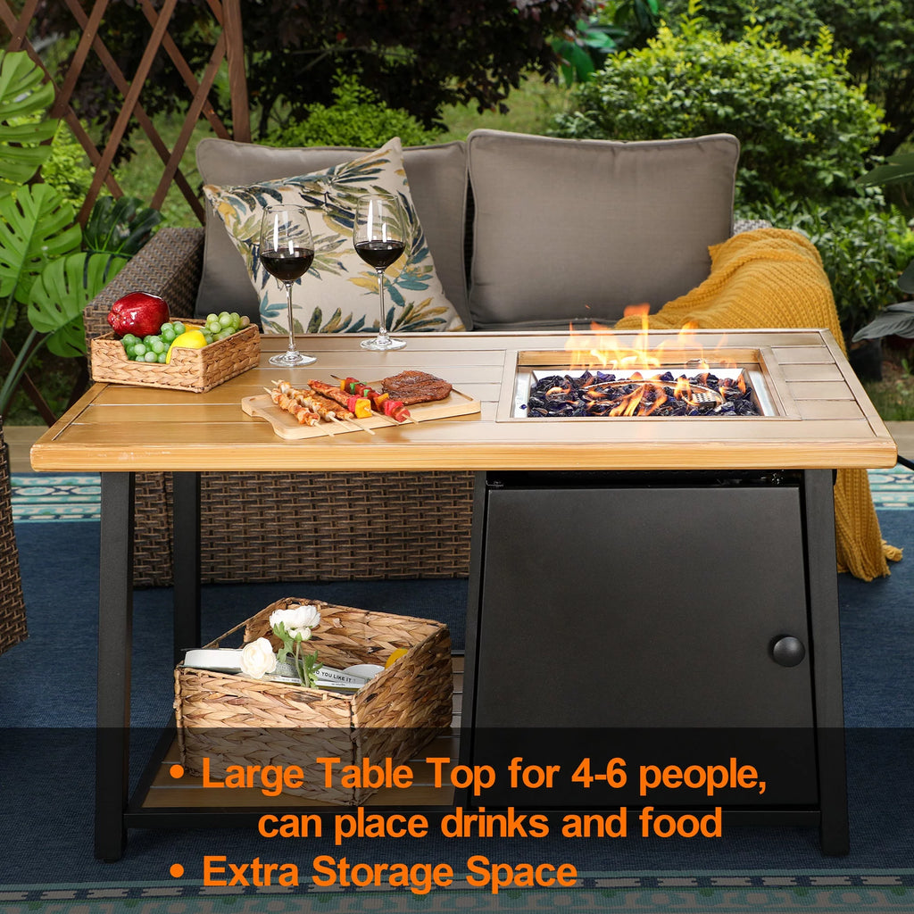 46" Outdoor Rectangular Gas Fire Pit Table O6234