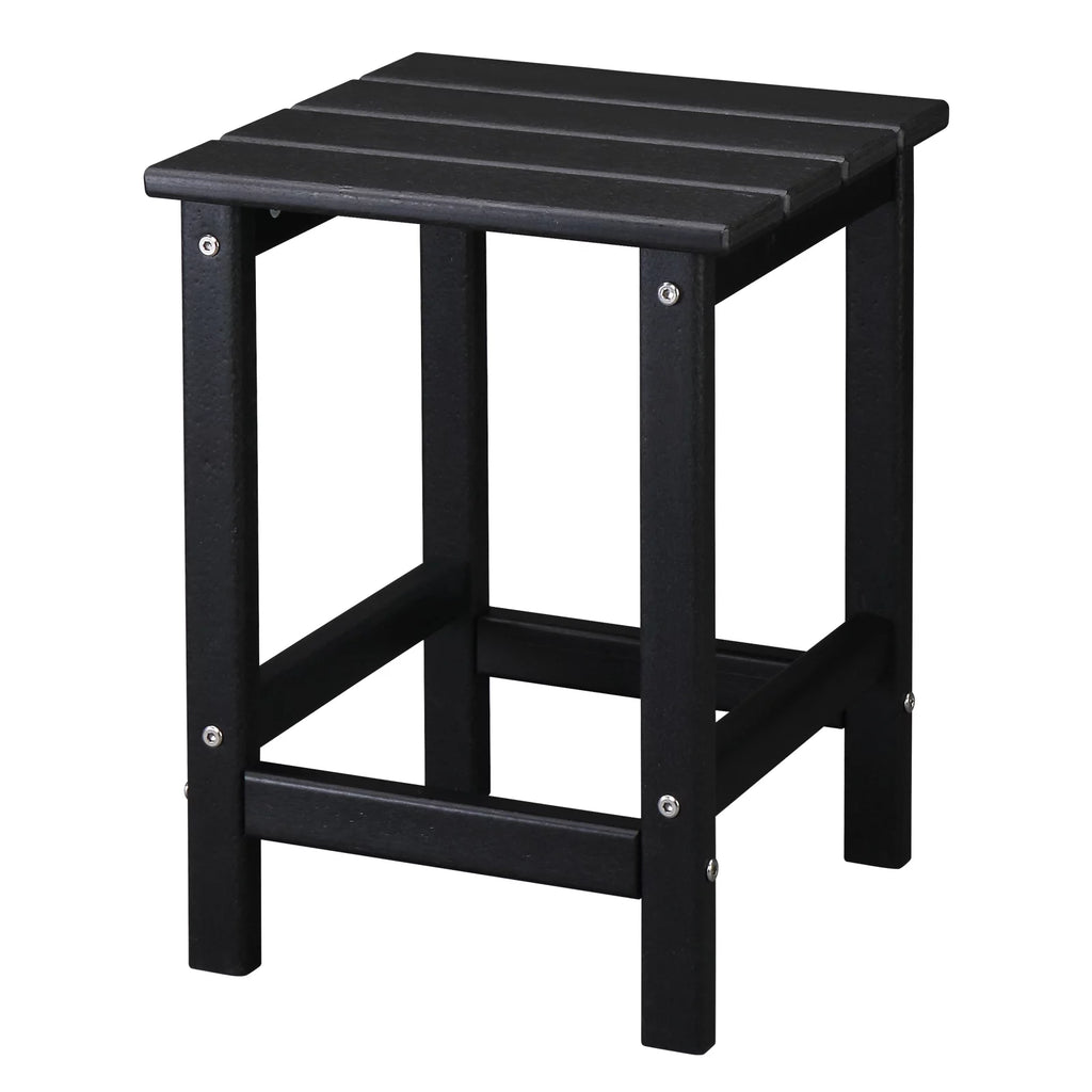 Black HDPE Weather Resistant Square Side Table U3533