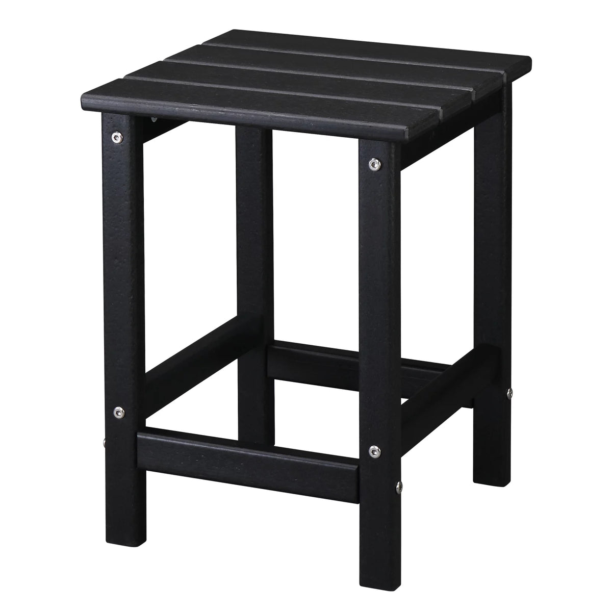 Black HDPE Weather Resistant Square Side Table U3533