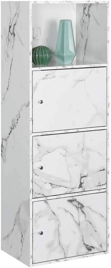 White 3 Door Storage Cabinet D89491