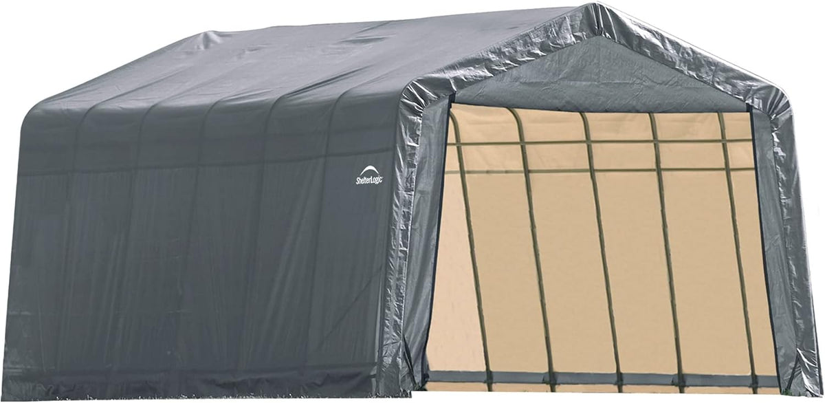 Grey 12'x24'x10' Peak Style Shelter V305