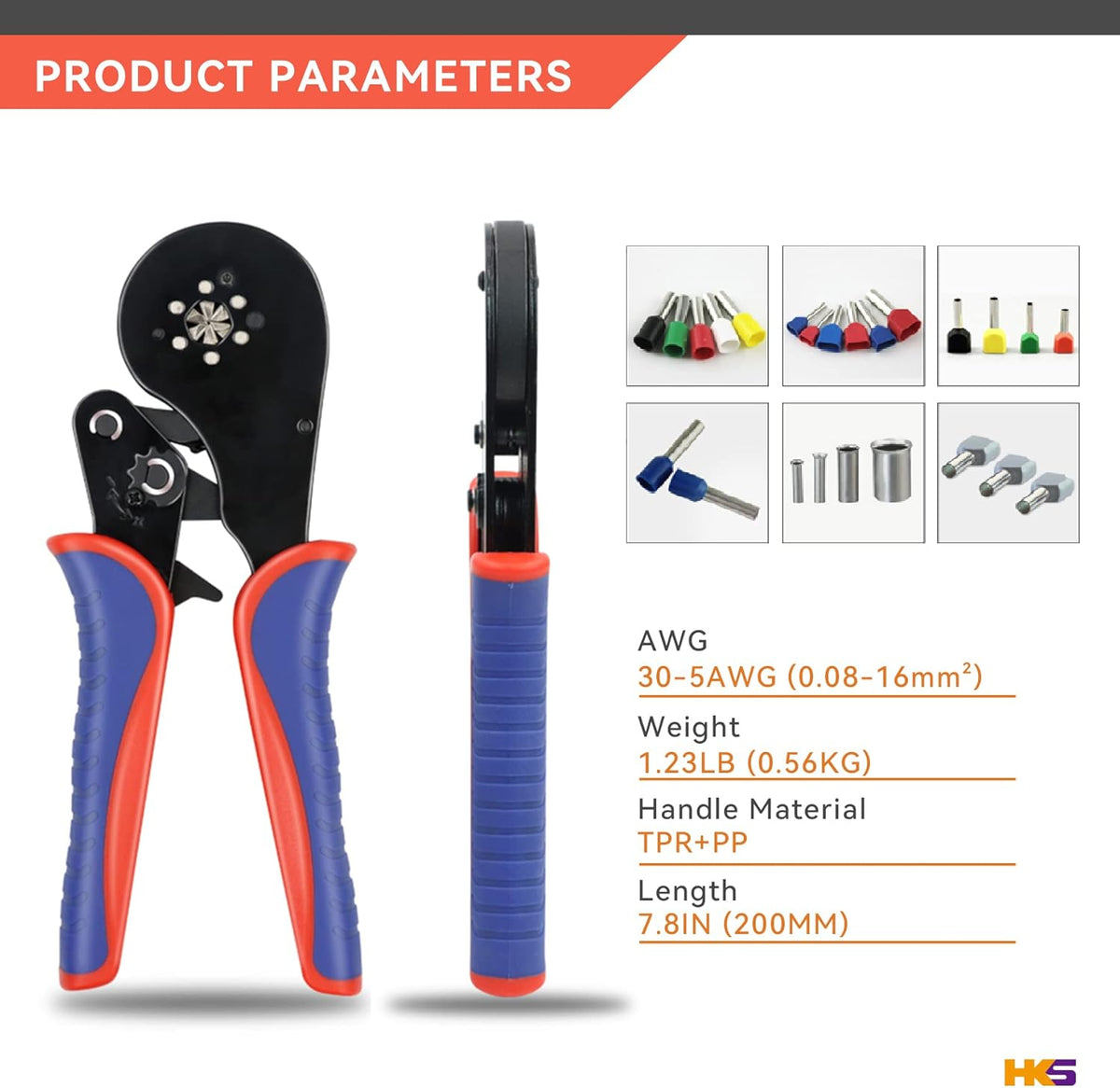 Ferrule Crimping Tool Kit with 1200PCS Terminals, 30-5 AWG, Pack of 2 E89650