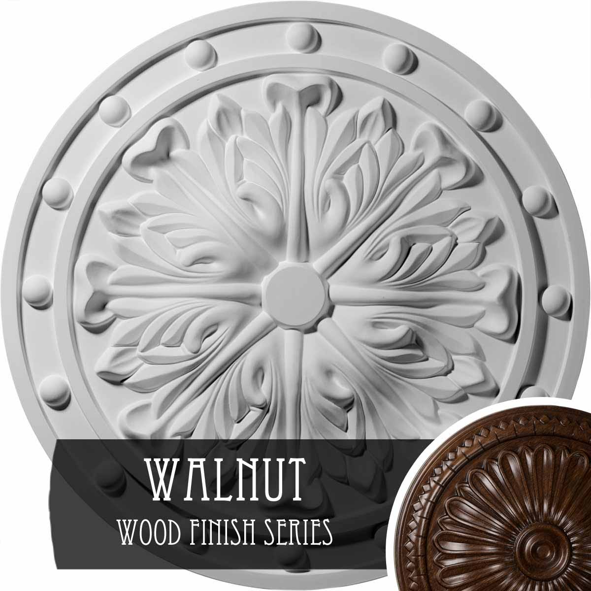 Walnut Acanthus Leaf Ceiling Medallion N24431