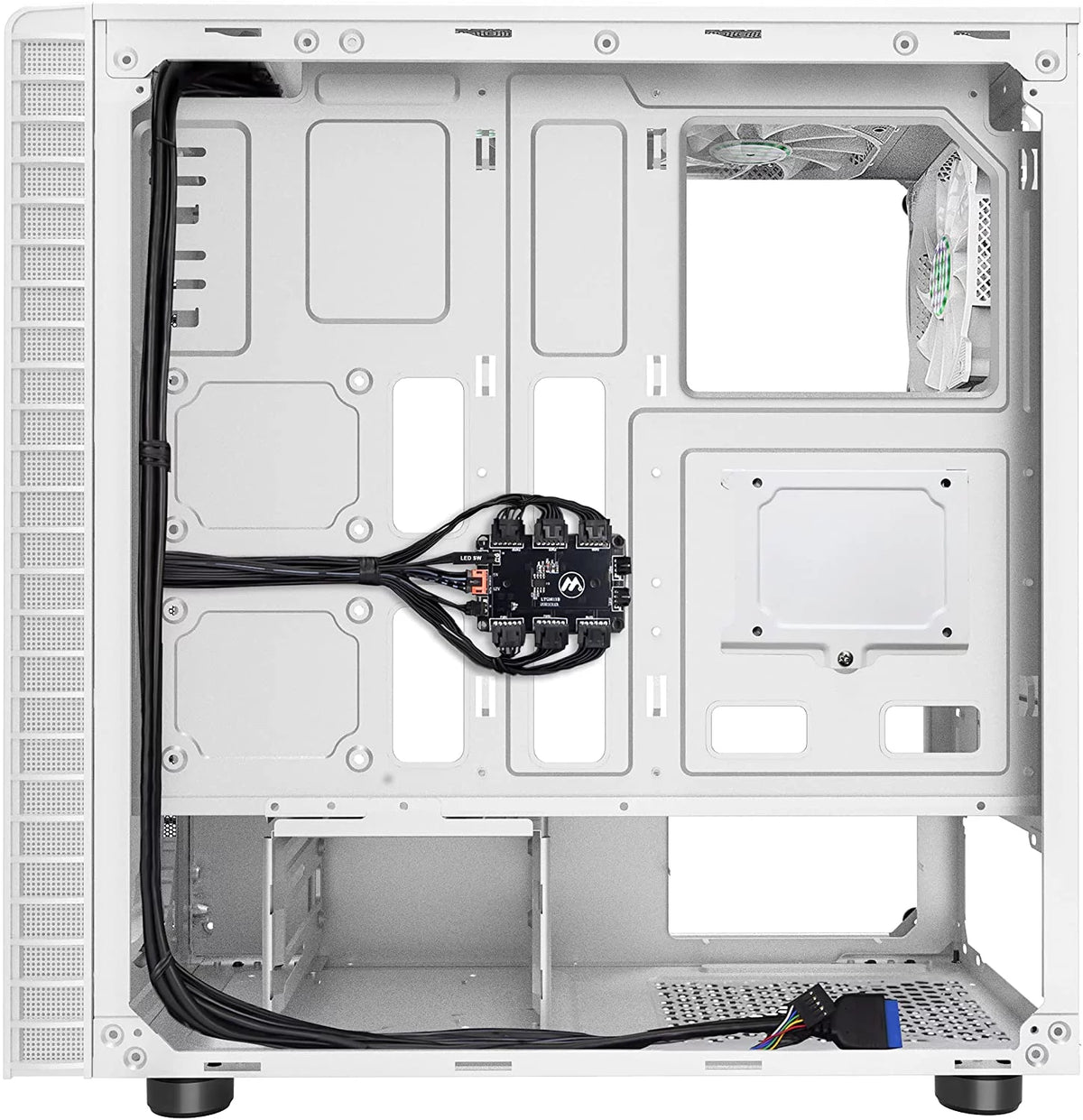 White Mesh Mid-Tower ATX PC Gaming Case with 6 ARGB Fans Tempered Glass V939180