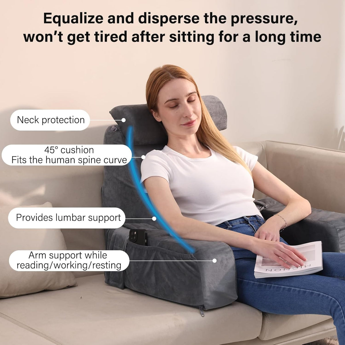 Medium Grey Reading Pillow B635820