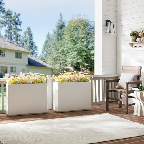 White 38Lx10Wx30H Heavy Outdoor Planter Box Z3768
