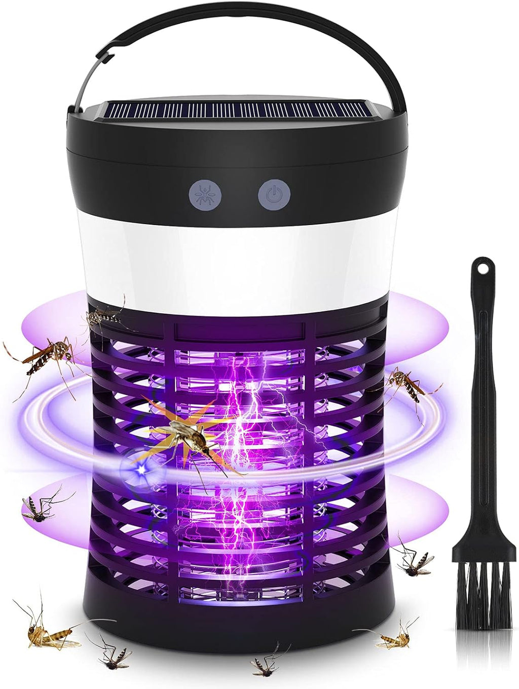 Solar Powered Electric Bug Zapper with Camping Lantern Z45782