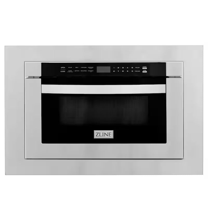 1000-Watt Built-In Microwave Drawer in Stainless Steel with Trim Kit I85918