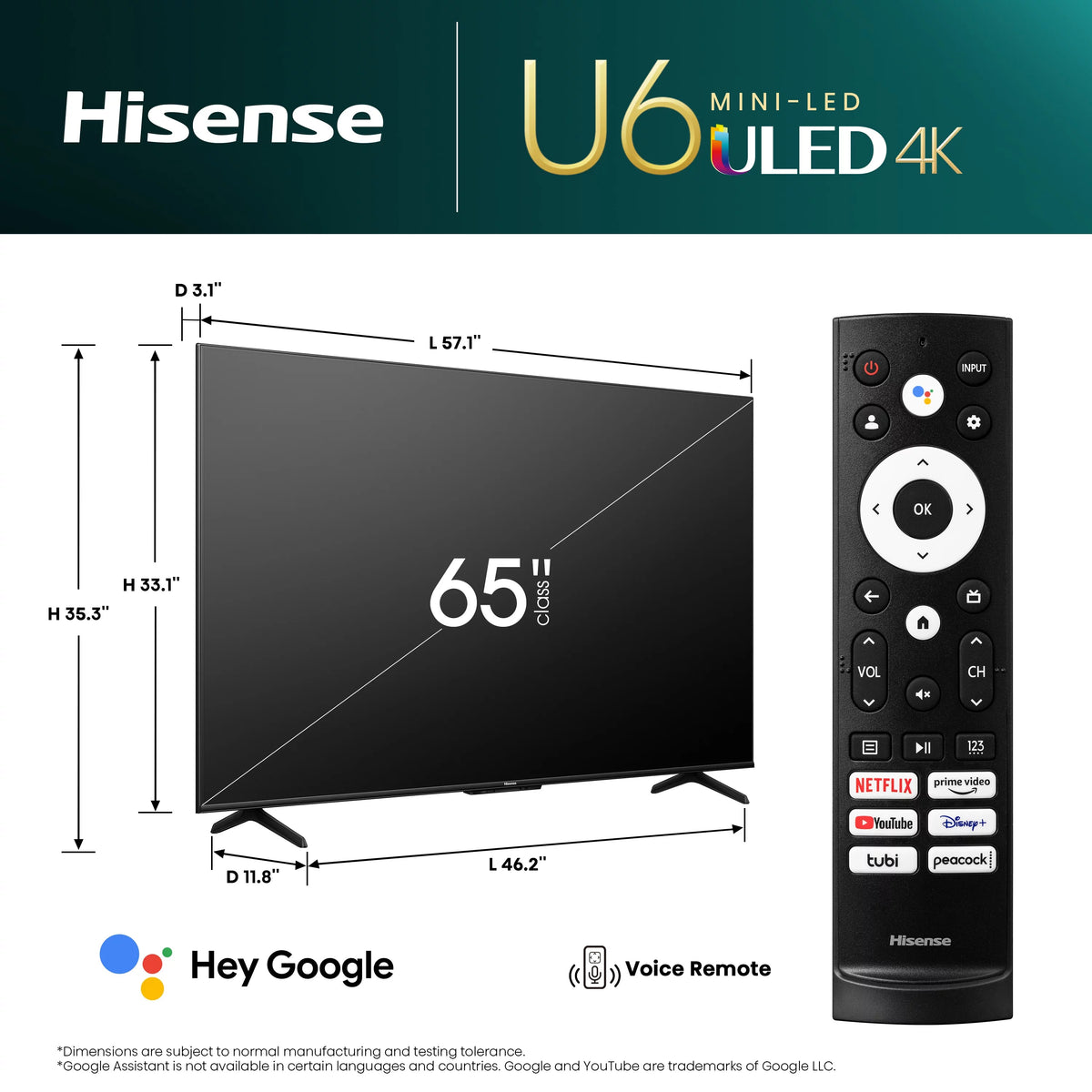 65-Inch Mini-LED QLED Google Smart TV F2805