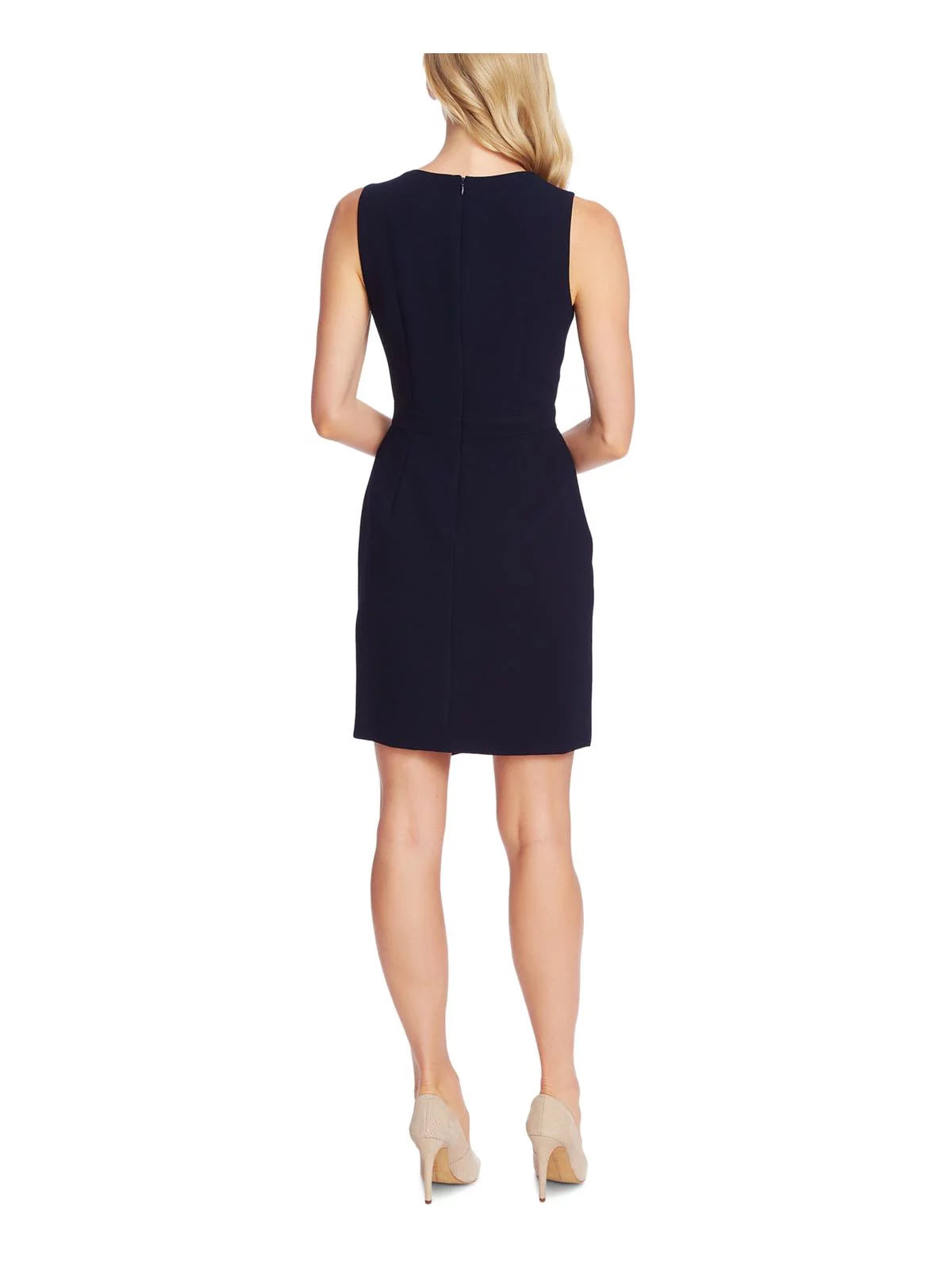 Navy Crepe Pleated Cocktail Dress C711529
