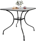 Outdoor Cast Iron Square Bistro Table with Umbrella Hole J8168