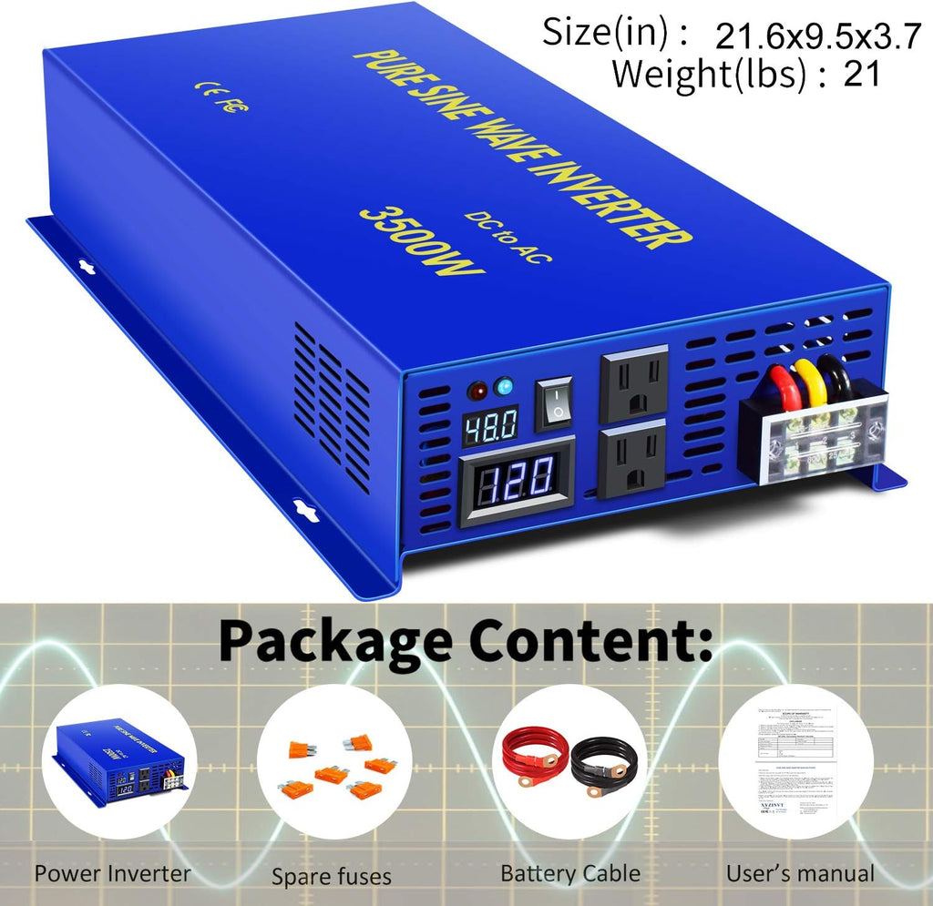 Pure Sine Wave 4000 watt Power Inverter 48V to 110v 120V C478134