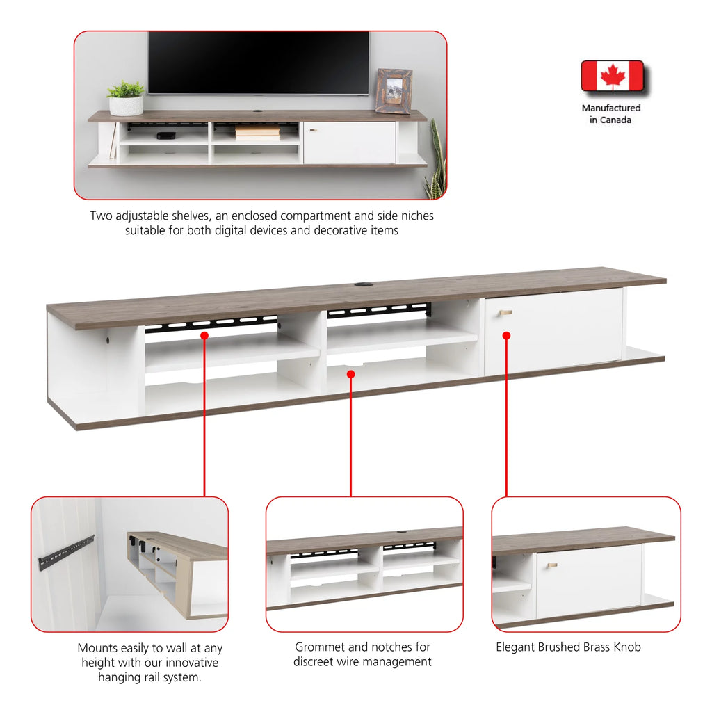 Wall Mounted Media Console with Door F991212