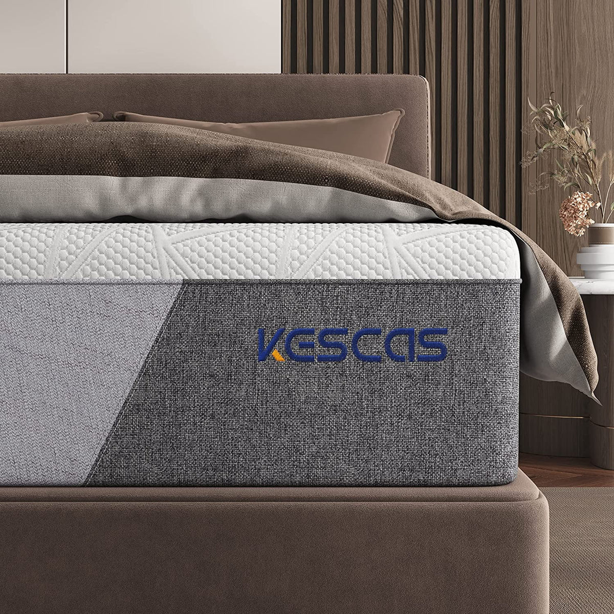 Queen 8 inch Bamboo Charcoal Cooling Gel Memory Foam Hybrid Mattress Q15540