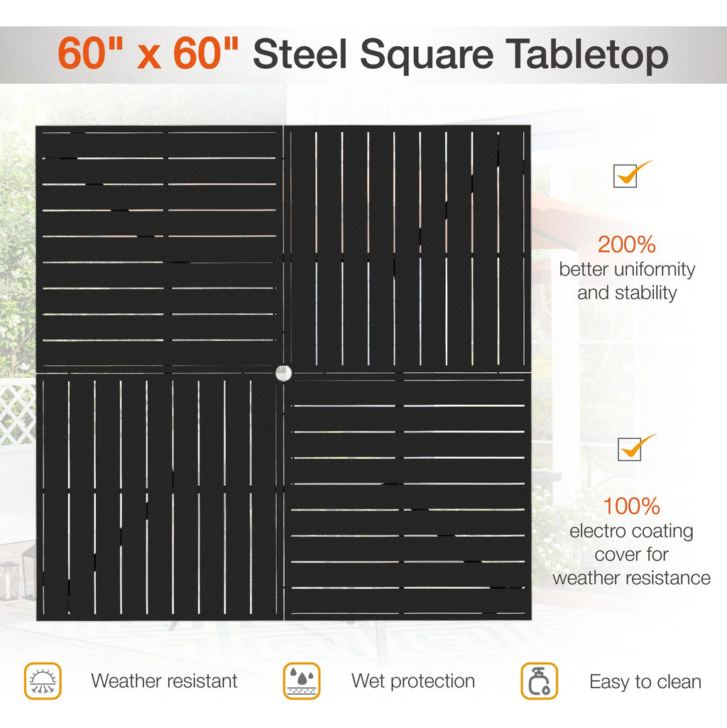 Metal 60" x 60" Square Outdoor Dining Table K98656