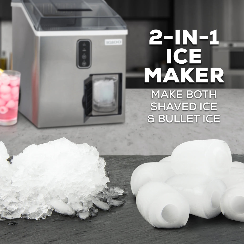 44 lb Stainless Steel Ice Maker and Ice Shaver W860545