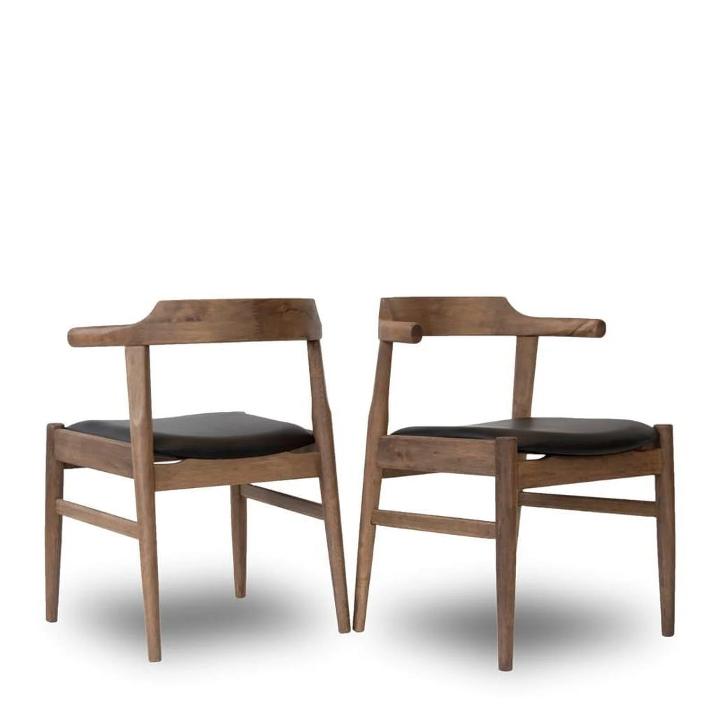 Black Leather Dining Chair (Set of 2) L525