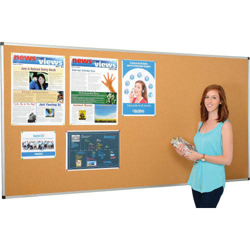 Large Cork Bulletin Board with Aluminum Frame K2308